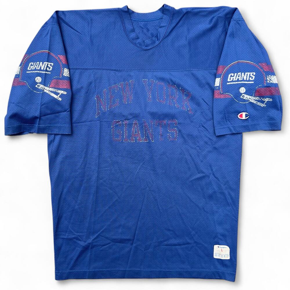 True Vintage New York Giants 80s Champion Jersey NFL USA Made Football L Blue